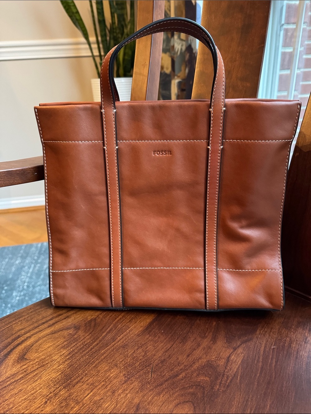 Fossil Carmen leather tote bag
